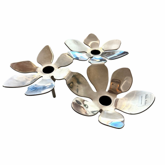 IKEA Stockholm Monika Mulder Vintage Stainless Steel Flower Candlesticks Holder - Picture 3 of 16